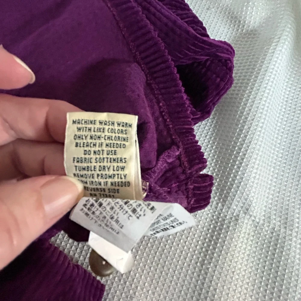 LLBean vintage 1990s plum, purple corduroy, long sleeve button-down shirt - Picture 6 of 8